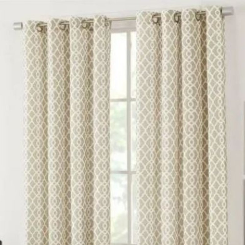 *CLEARANCE*  SureFit Home Décor Lara Trellis Darkening Curtains (Set of 2) Taupe